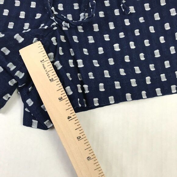 LOFT Womens Cotton Pull On Shorts Blue White Textured Pockets Drawstring S Small - Picture 5 of 11